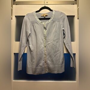 Motto EUC Chic Light Blue Women's Cardigan Sequin Detail Size Small